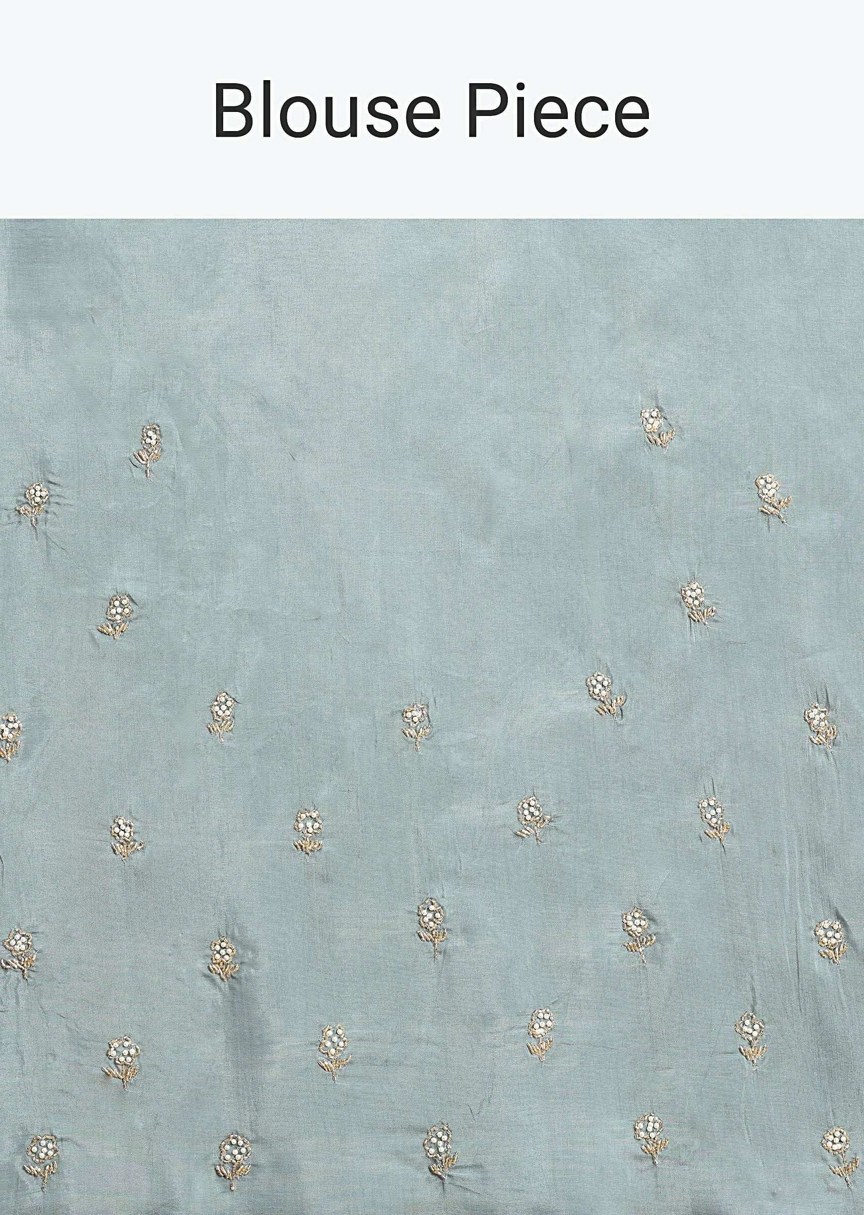 Blue Embroidered Saree With Unstitched Blouse